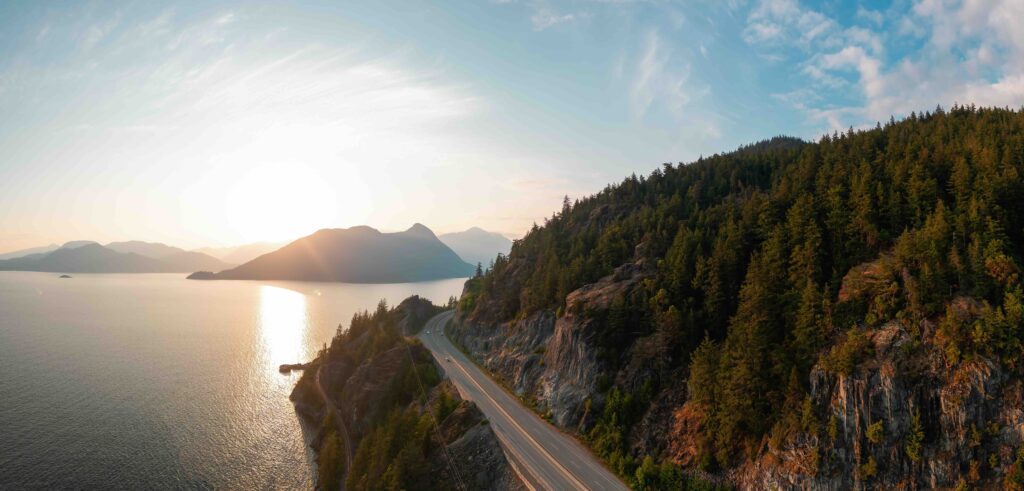 Sea,To,Sky,Highway,On,Pacific,Ocean,West,Coast.,Aerial